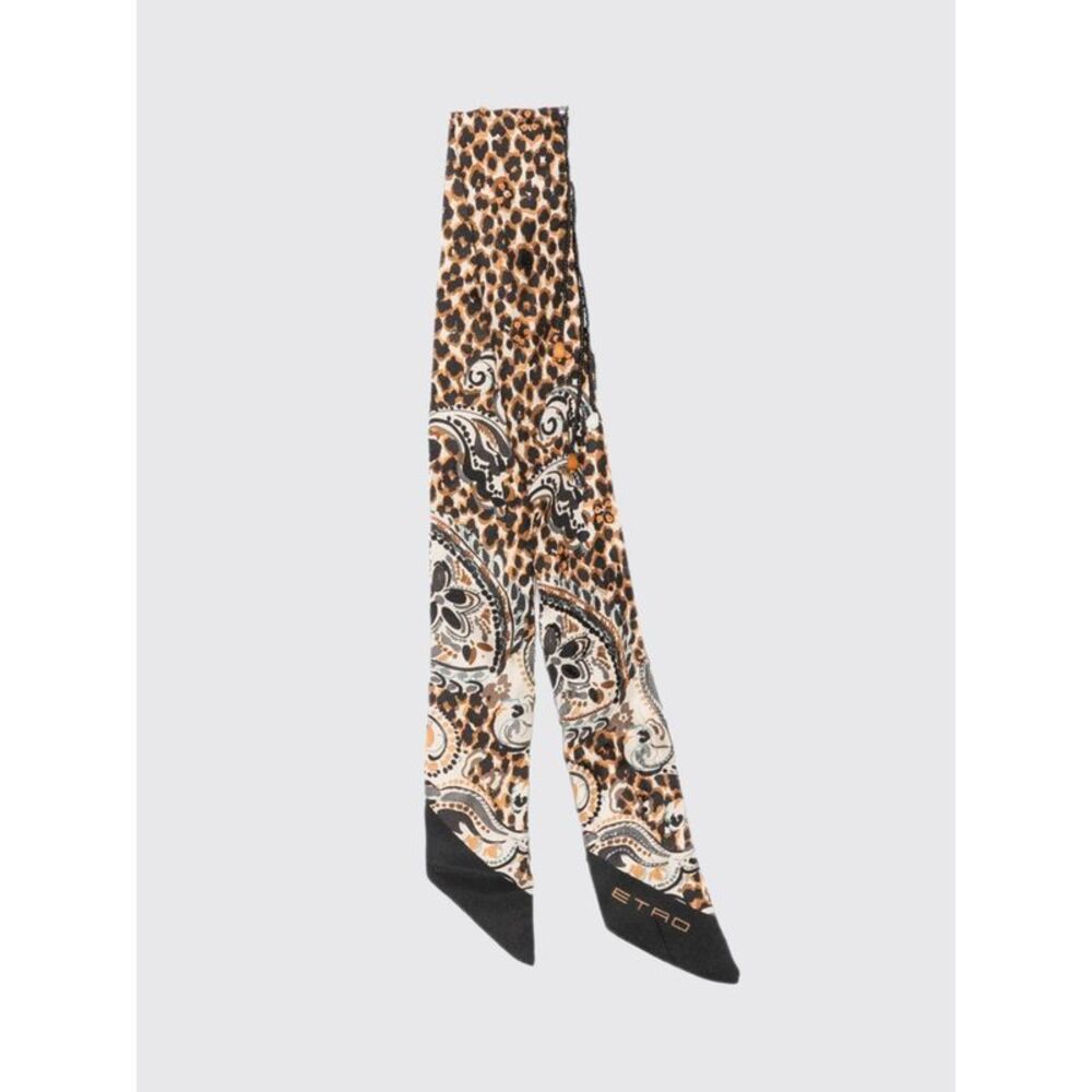 Etro Women Etro Paisley And Animalier Print Pure Silk Bandeau Scarf